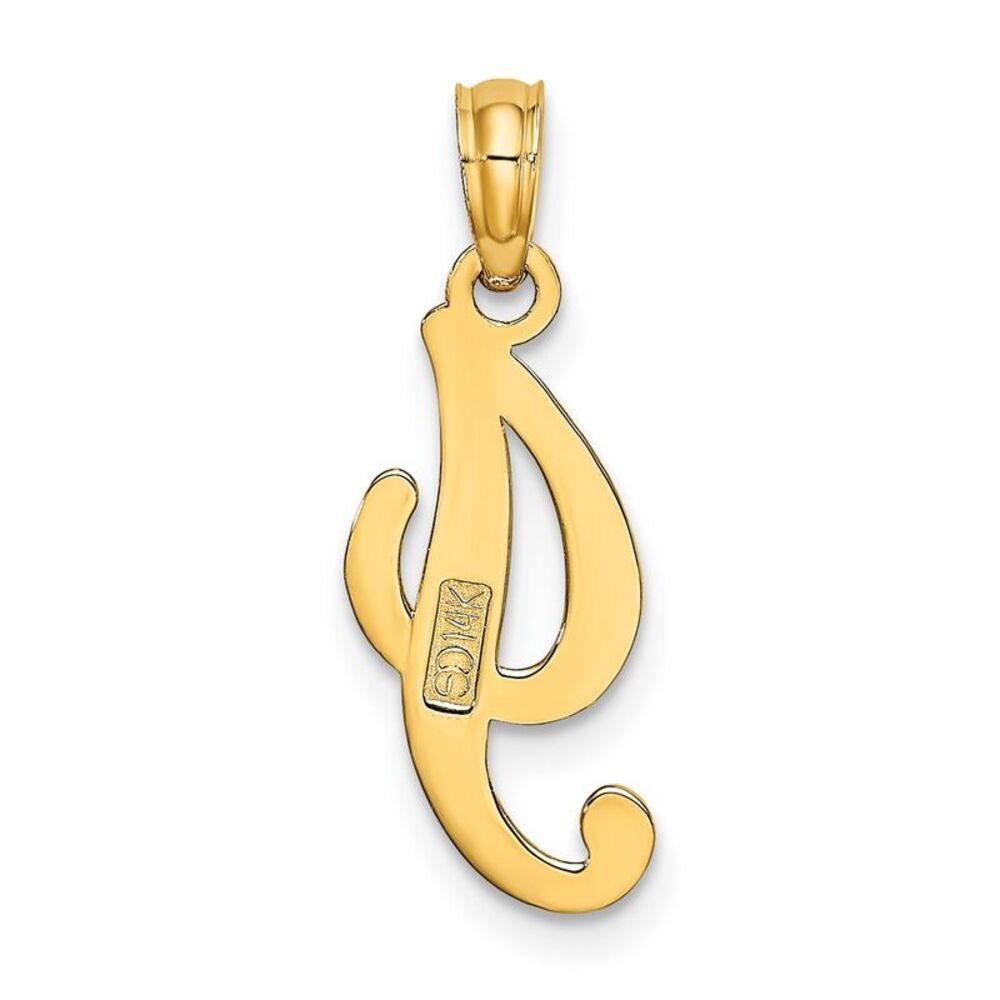 10k Yellow Gold Polished I Script Initial Charm - image 4